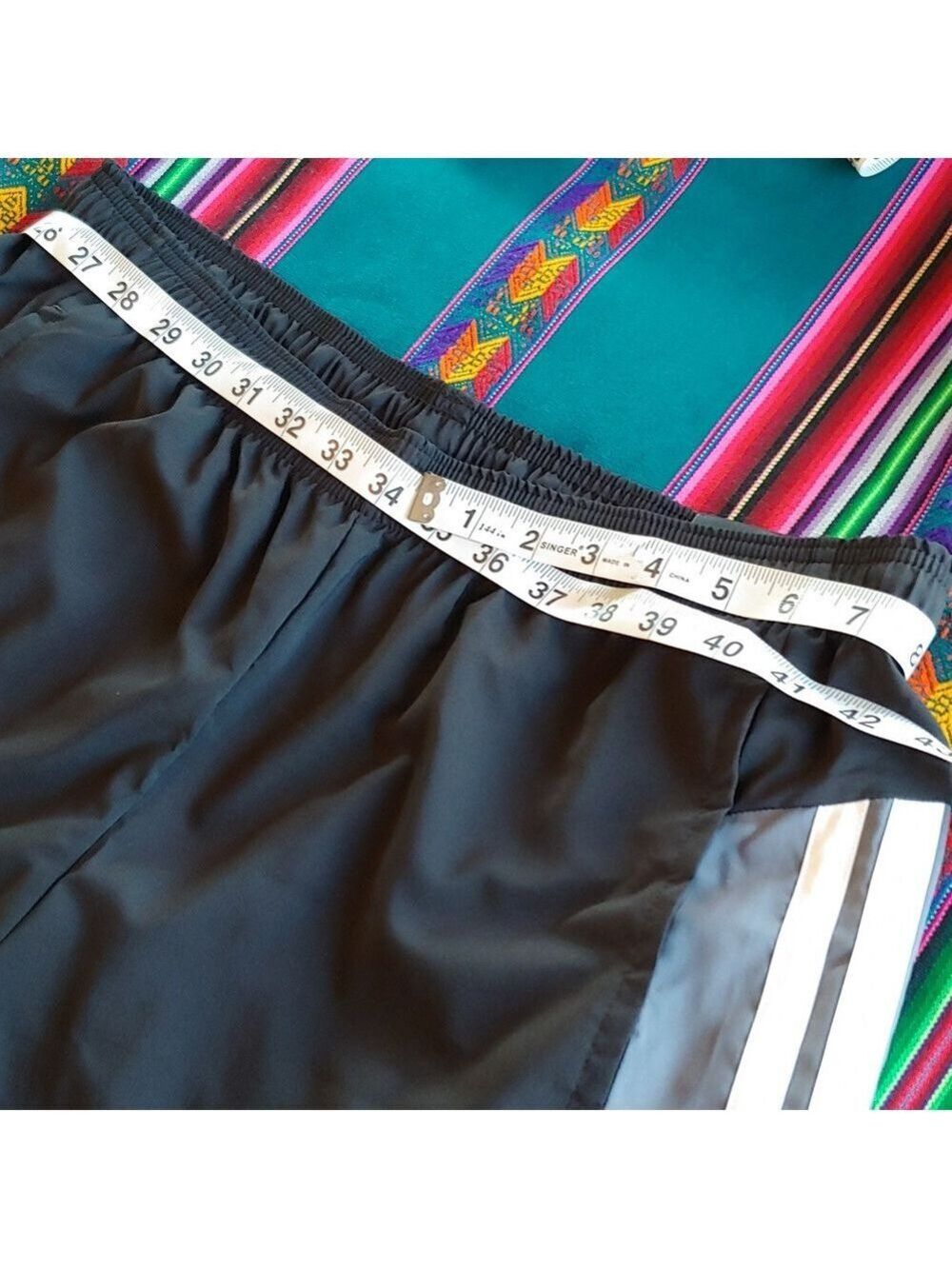 Adidas Men's Training Athletic Shorts Black and White Stripes Size Large NWT - Picture 7 of 16